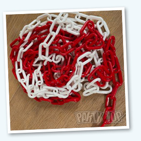 Afzetketting rood / wit